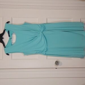 Eloquii Gathered Waist Dress in Mint Green